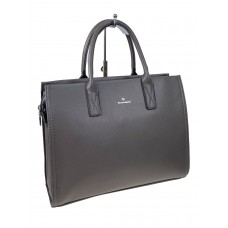 На фото 1 - Женская сумка портфель из искусственной кожи цвет серый