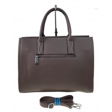 На фото 2 - Женская сумка портфель из искусственной кожи цвет коричневый