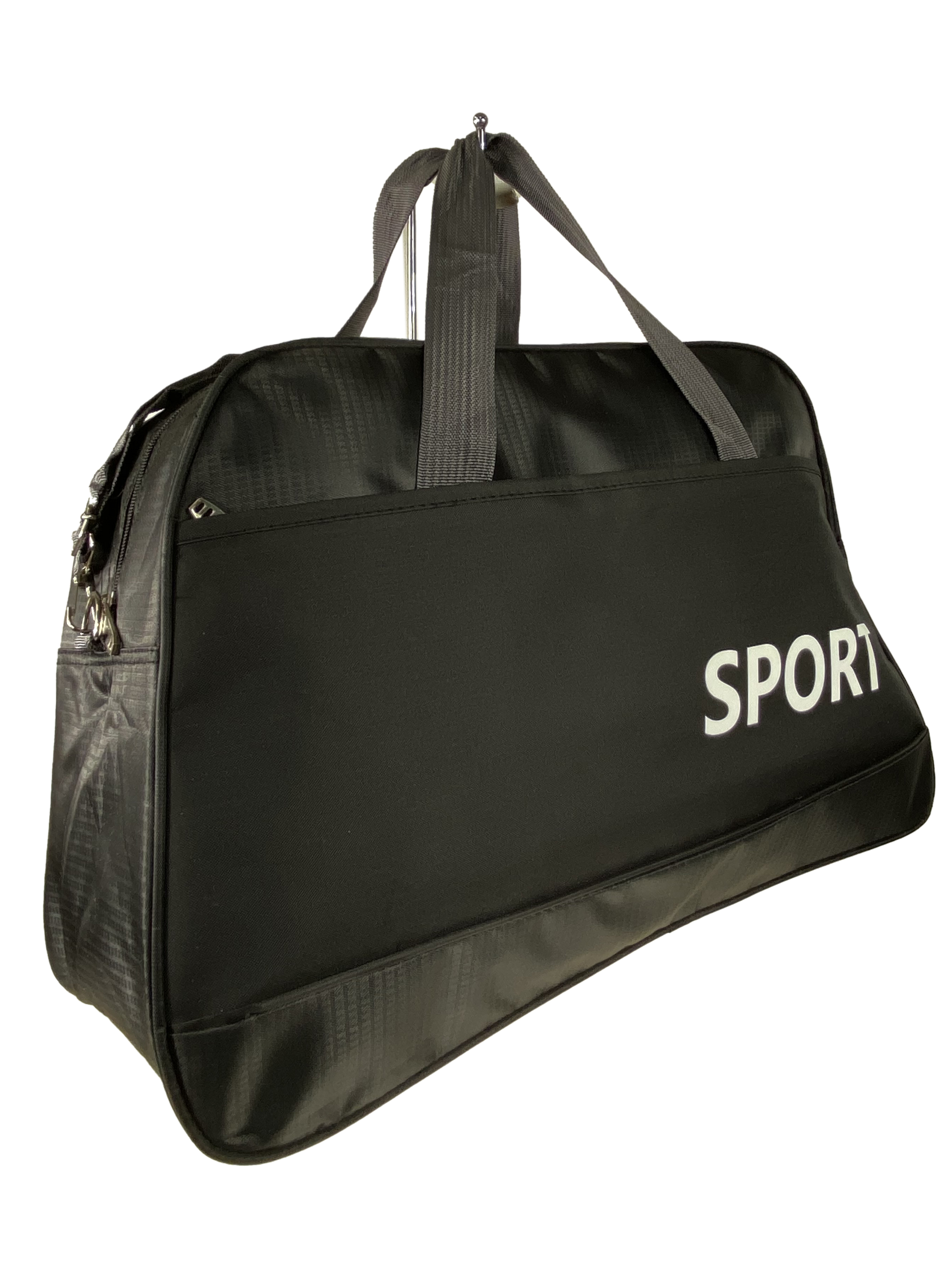 На фото 1 - Дорожно-спортивная сумка из текстиля, цвет чёрный