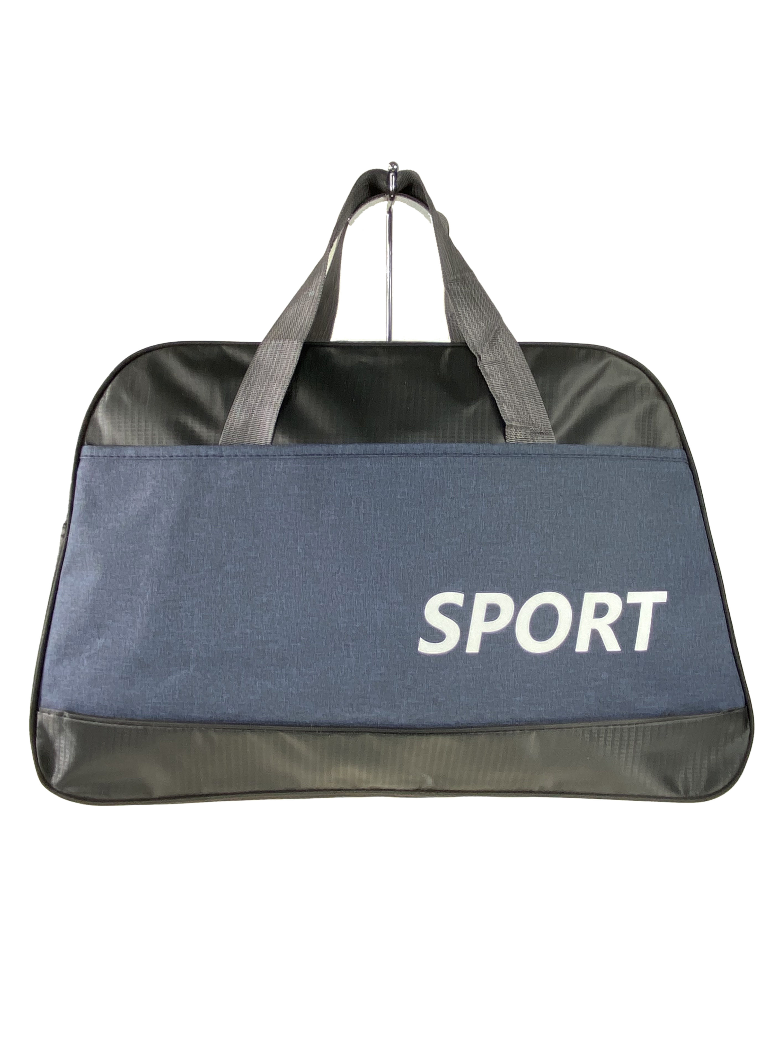 На фото 2 - Дорожно-спортивная сумка из текстиля, цвет чёрный с синим