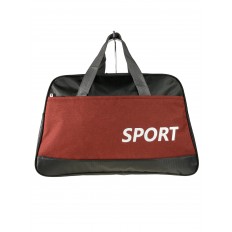 На фото 2 - Дорожно-спортивная сумка из текстиля, цвет чёрный с бордовым