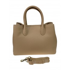 На фото 2 - Женская сумка тоут из натуральной кожи, цвет бежевый