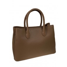На фото 1 - Женская сумка тоут из натуральной кожи, цвет коричневый 