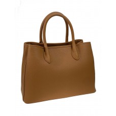 На фото 1 - Женская сумка тоут из натуральной кожи, цвет песочный