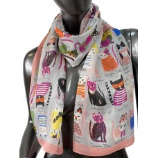На фото 1 - Легкий палантин-шарф с принтом, цвет мультицвет