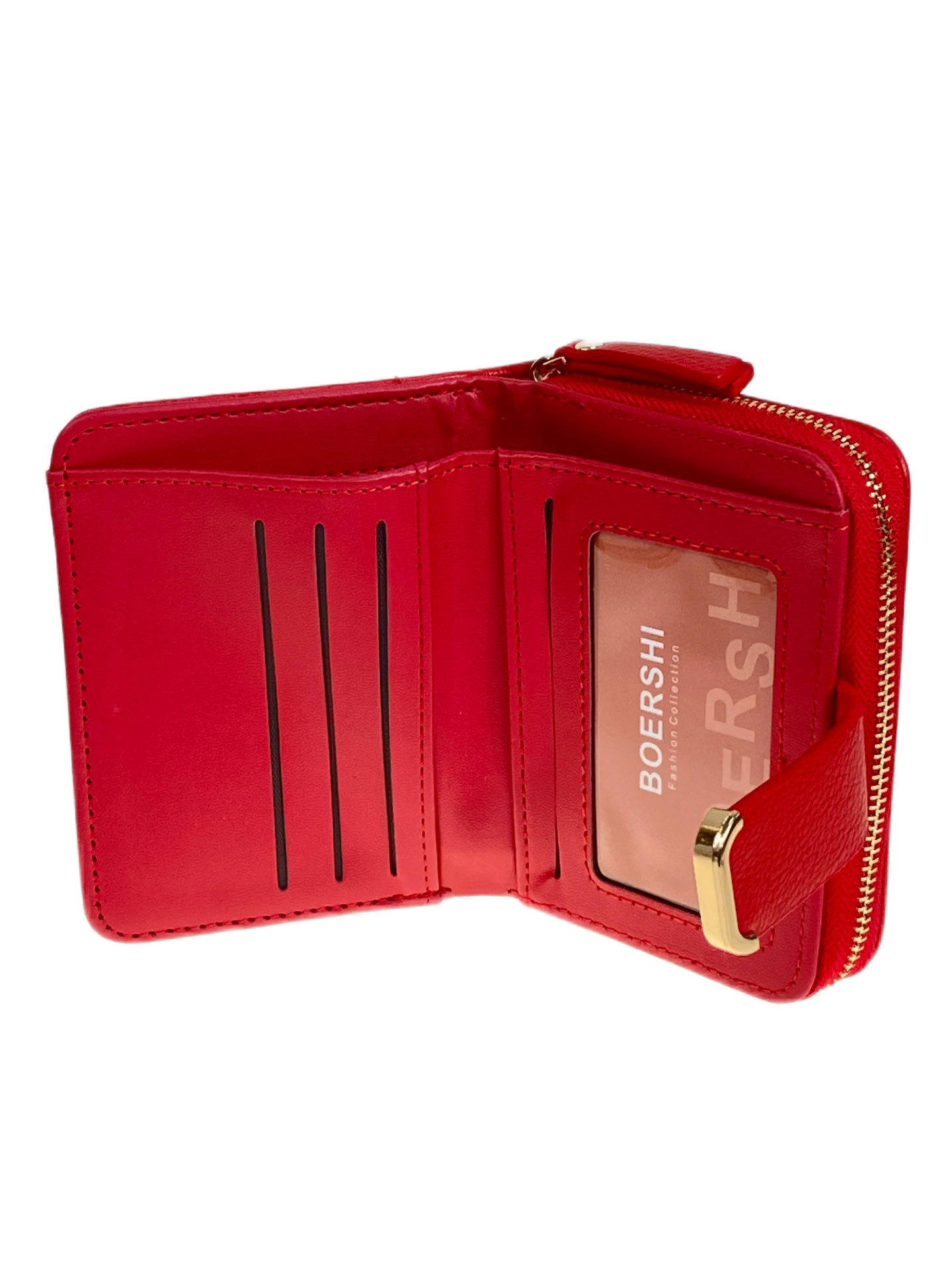 На фото 2 -  Женское портмоне из искусственной кожи, цвет красный