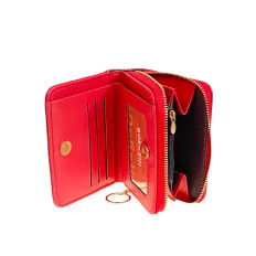 На фото 2 -  Женское портмоне из искусственной кожи, цвет красный