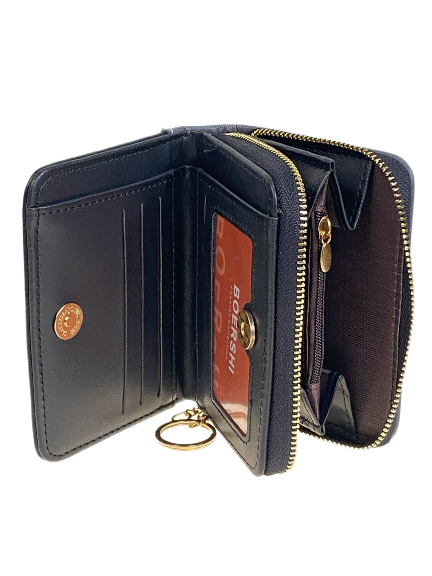 На фото 2 -  Женское портмоне из искусственной кожи, цвет черный