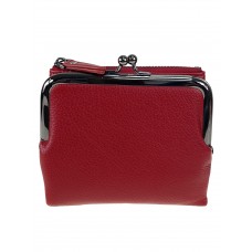На фото 1 - Женский кошелёк с фермуаром из искусственной кожи, цвет красный