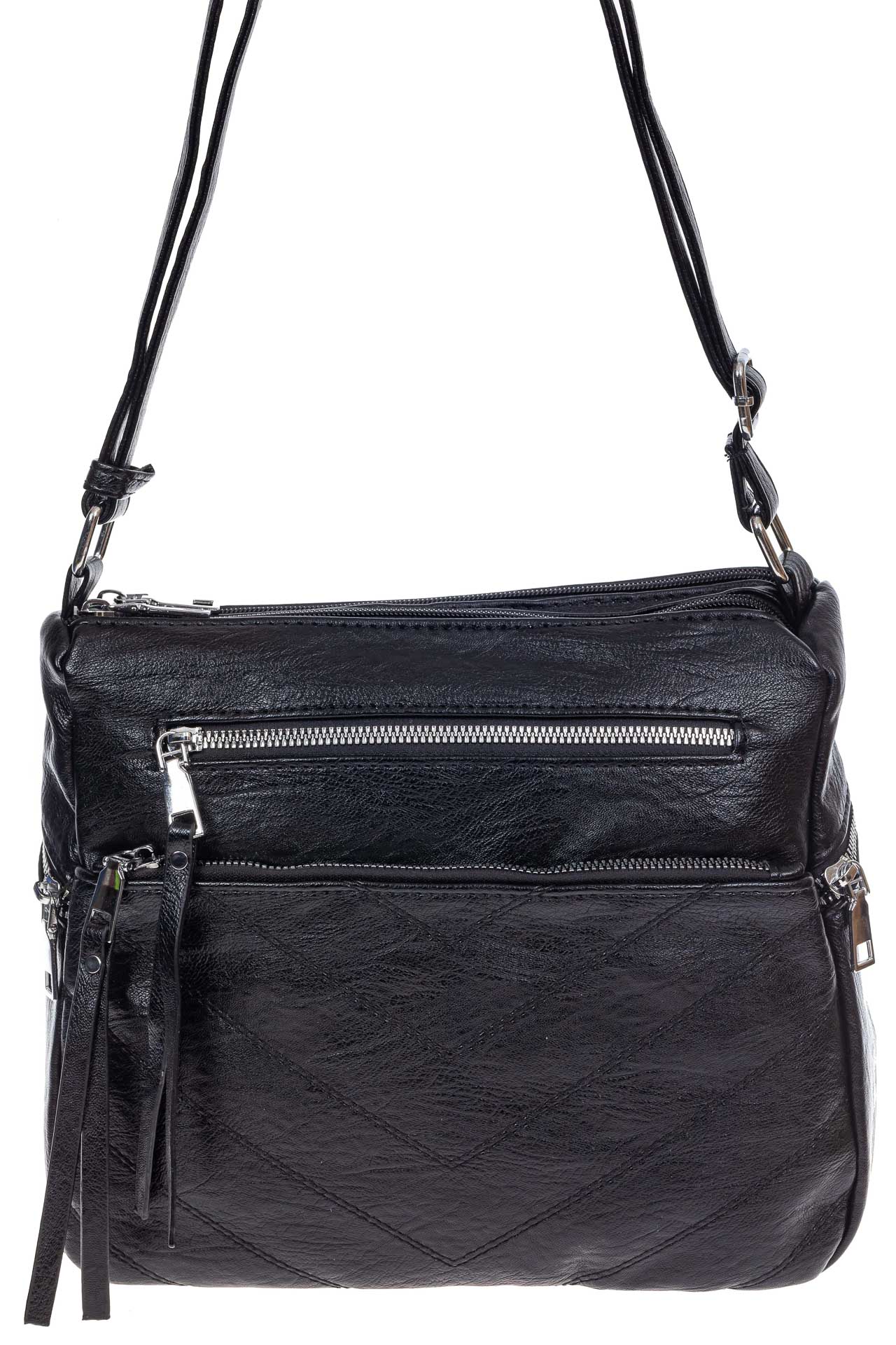 На фото 2 -  Женская классическая сумка из искусственной кожи, цвет чёрный