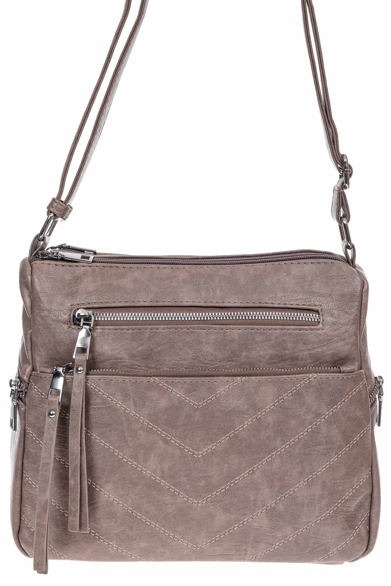 На фото 2 -  Женская классическая сумка из искусственной кожи, цвет бежевый
