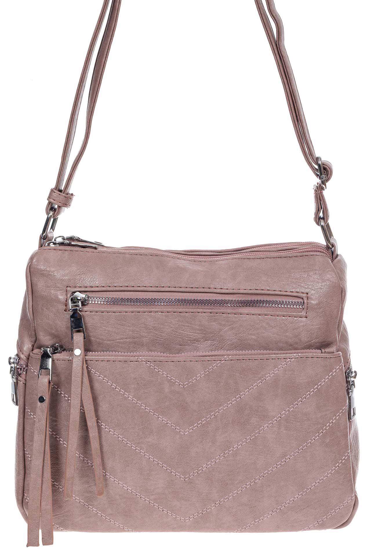 На фото 2 -  Женская классическая сумка из искусственной кожи, цвет пыльная роза