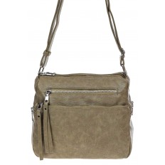 На фото 2 -  Женская классическая сумка из искусственной кожи, цвет хаки