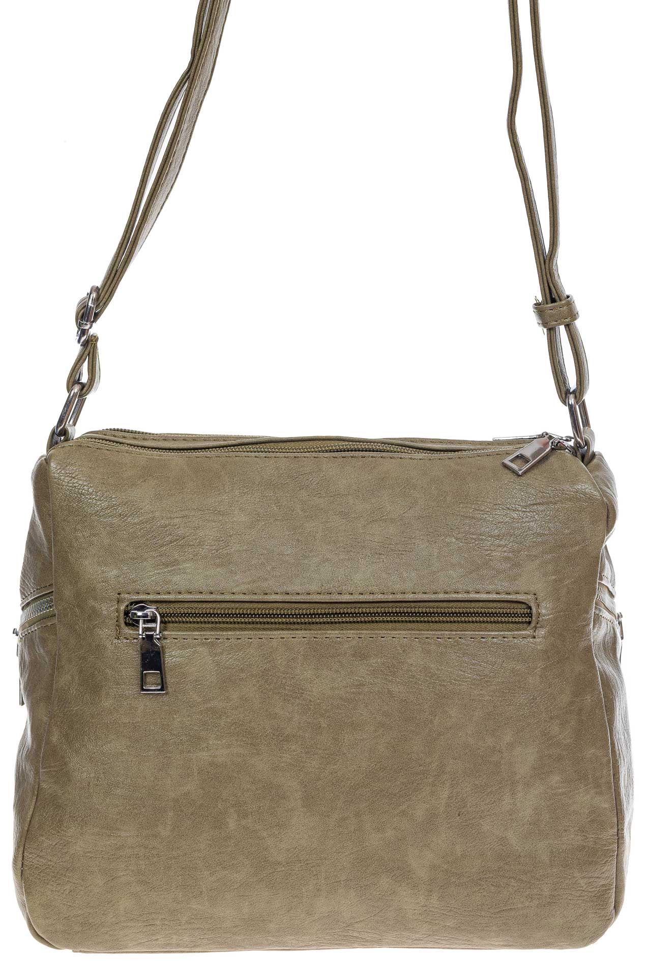 На фото 3 -  Женская классическая сумка из искусственной кожи, цвет хаки