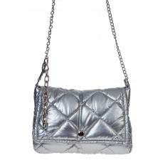 На фото 2 - Женская сумка из водооталкивающей ткани, цвет серебро