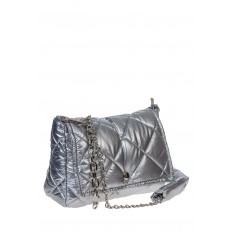 На фото 3 - Женская сумка из водооталкивающей ткани, цвет серебро