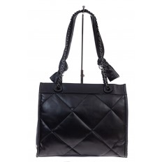 На фото 2 -   Стильная женская  сумка из искусственной кожи, цвет черный