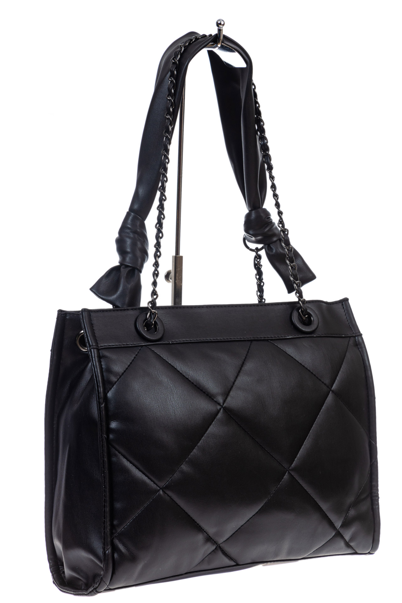 На фото 3 -   Стильная женская  сумка из искусственной кожи, цвет черный