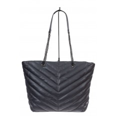 На фото 2 - Женская сумка-шоппер из искусственной кожи, цвет серый
