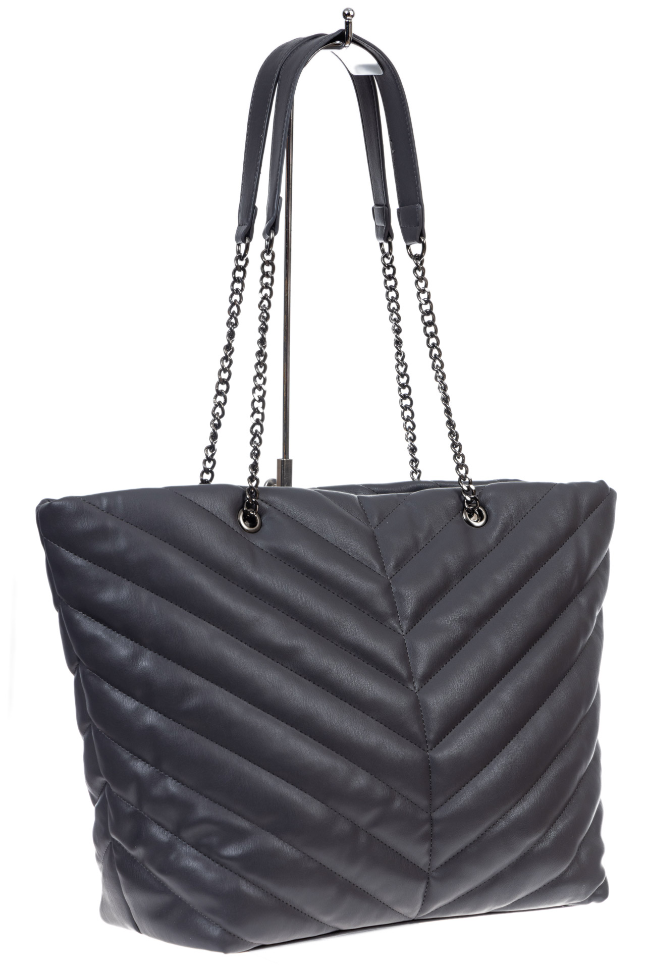 На фото 3 - Женская сумка-шоппер из искусственной кожи, цвет серый