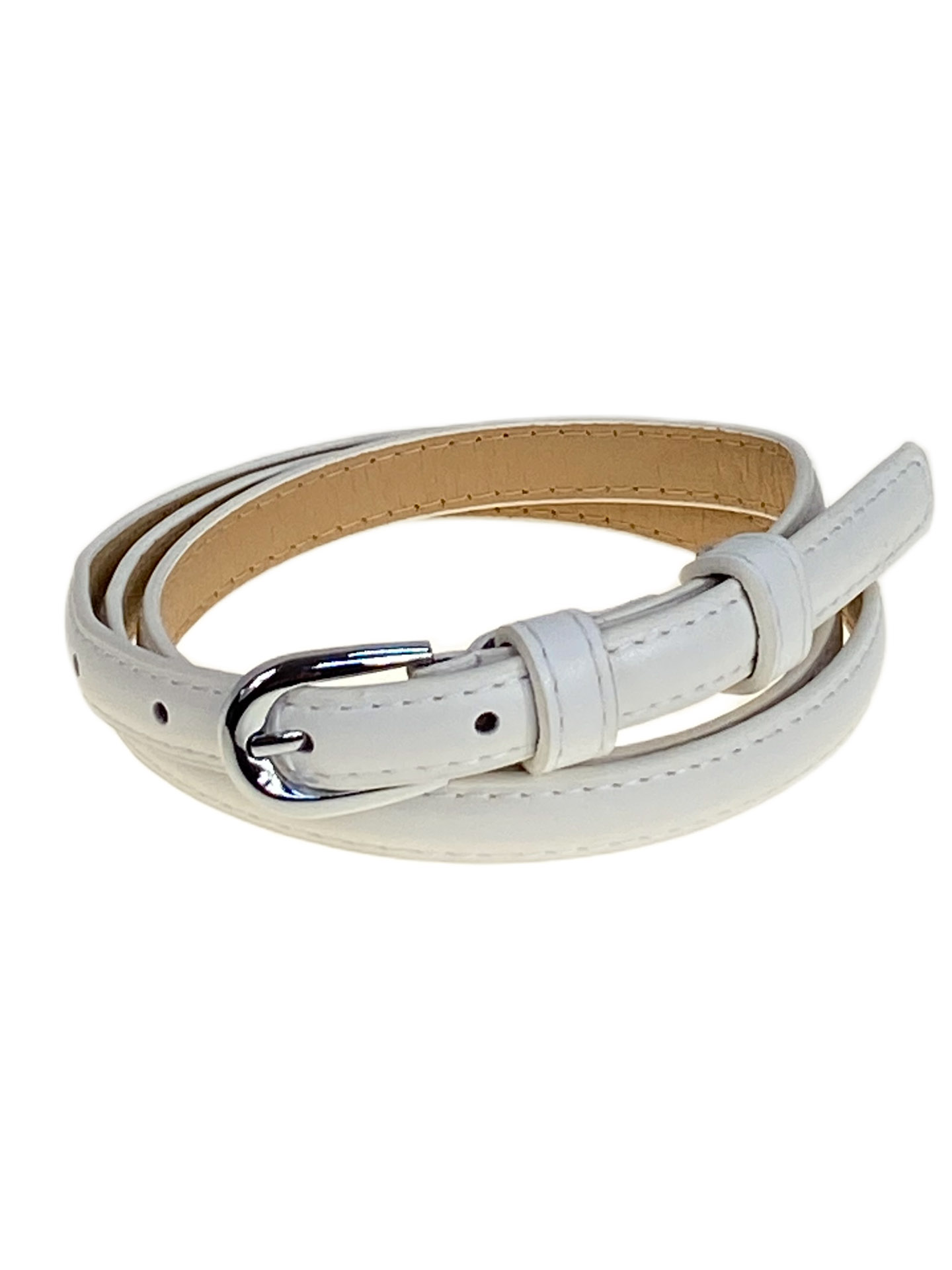 На фото 1 -  Ремень женский из искусственной кожи, цвет белый