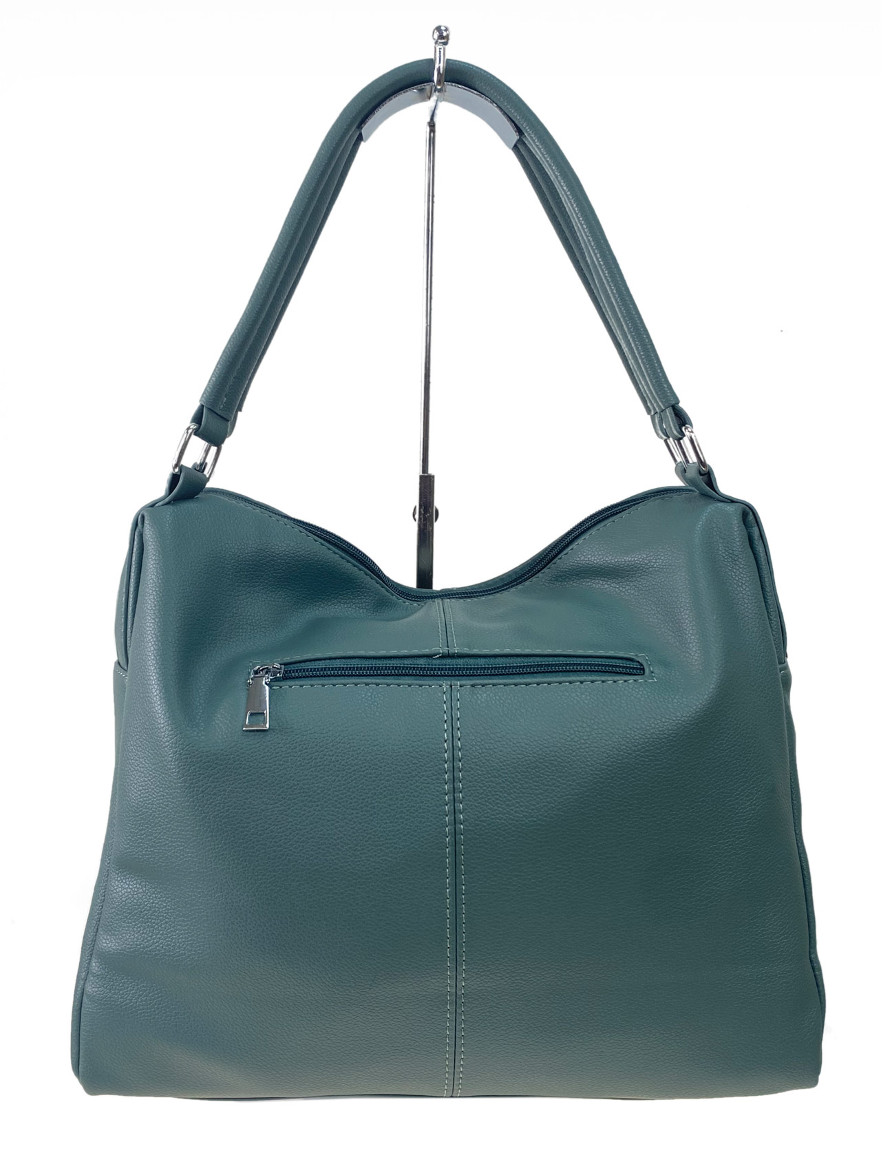 На фото 2 - Женская сумка из искусственной кожи, цвет зеленый 