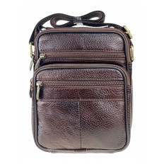 На фото 2 - Мужская кожаная сумка для документов, коричневая