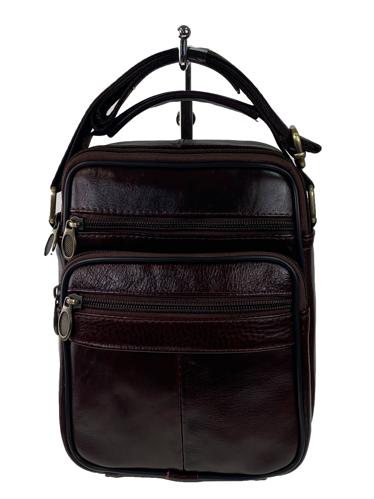 На фото 2 - Кожаная мужская сумка для документов, цвет шоколад
