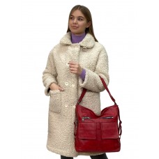 На фото 1 - Женская сумка  из искусственной кожи, цвет красный