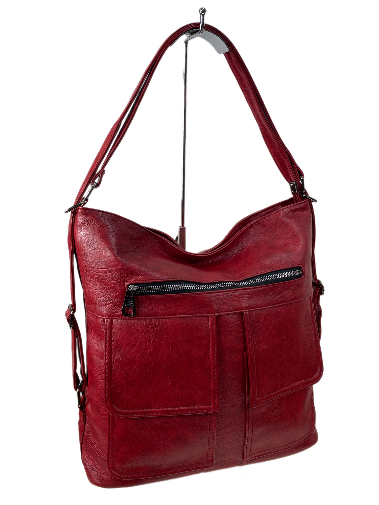 На фото 3 - Женская сумка  из искусственной кожи, цвет красный