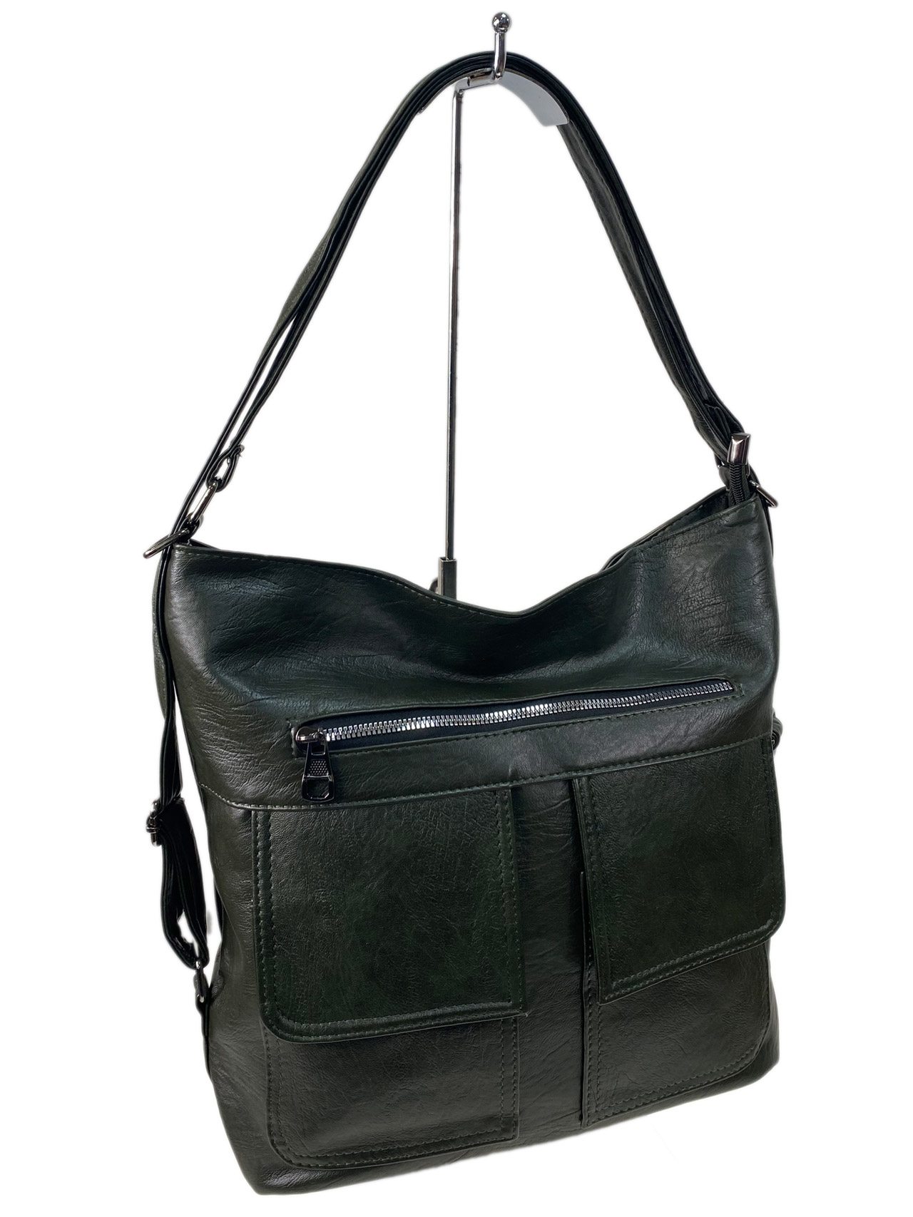 На фото 3 - Женская сумка  из искусственной кожи, цвет  зеленый