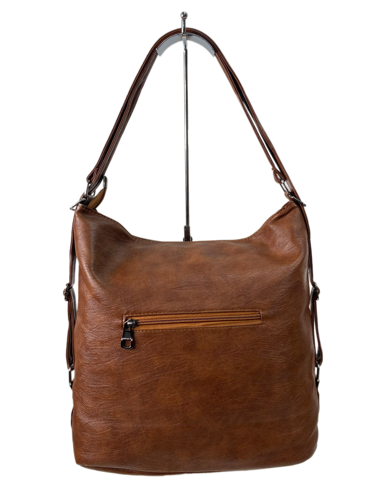 На фото 2 - Женская сумка  из искусственной кожи, цвет коричнево-рыжий