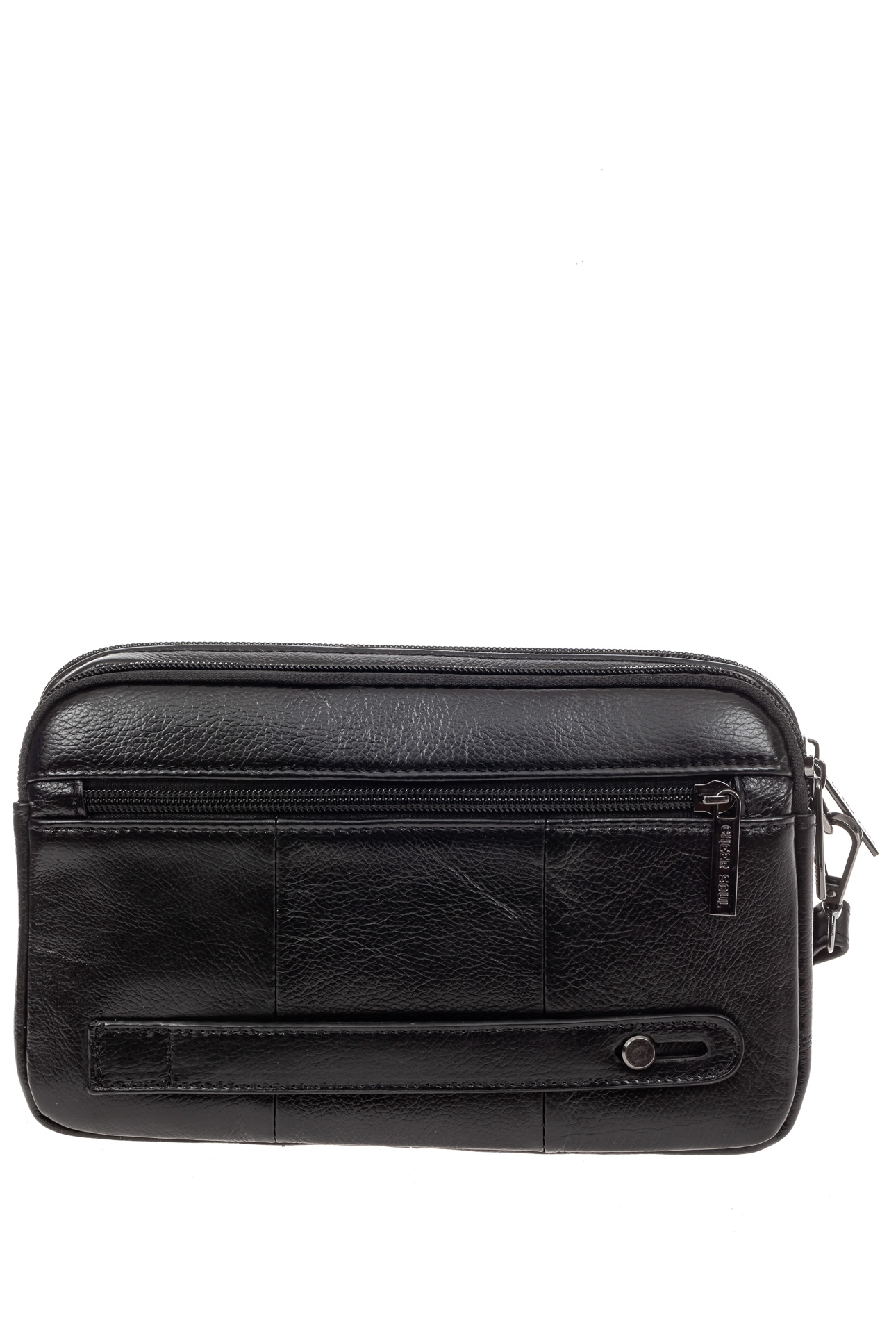 На фото 3 - Кожаная мужская сумка клатч под документы, цвет черный