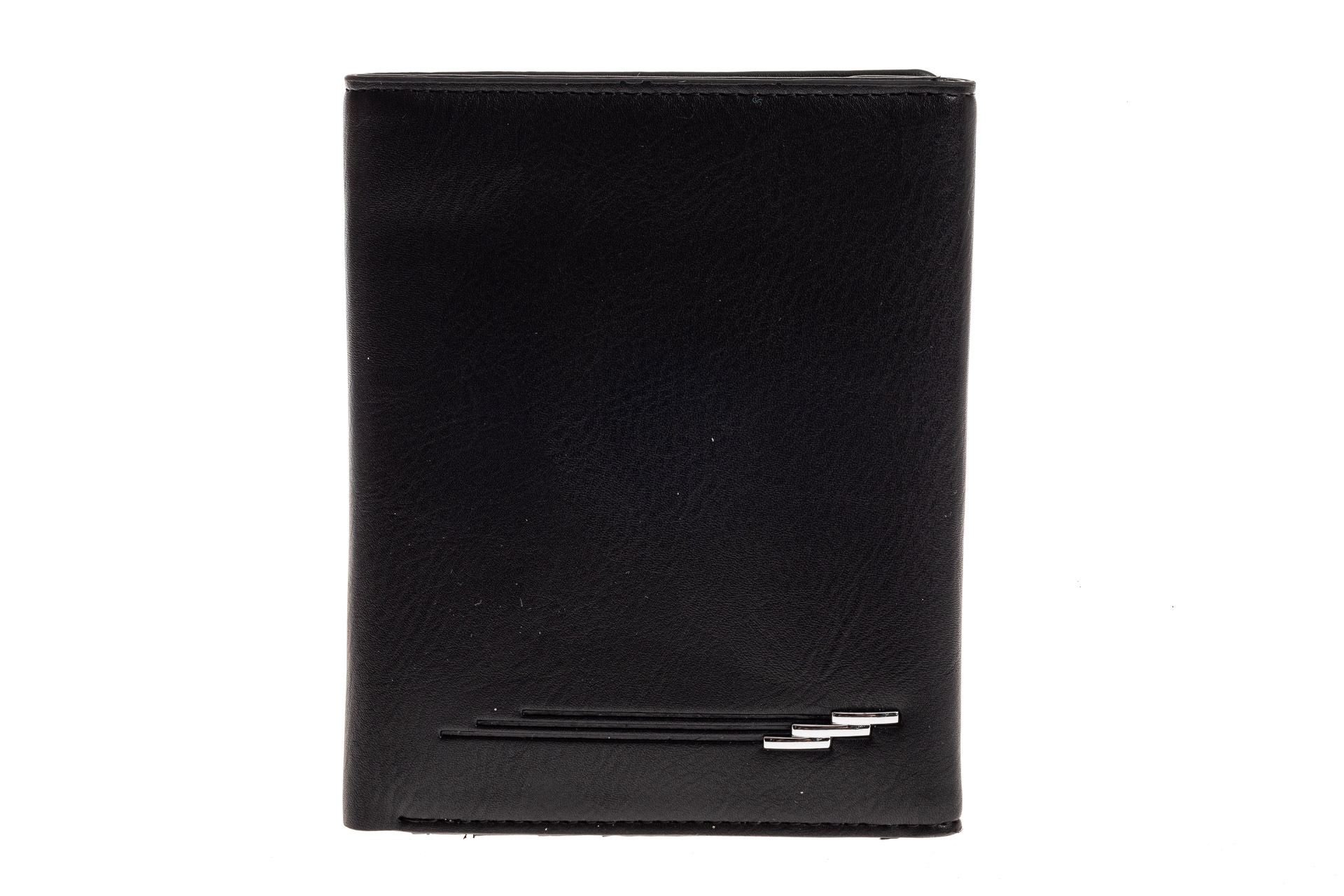 На фото 1 - Мужское портмоне из гладкой искусственной кожи, цвет черный