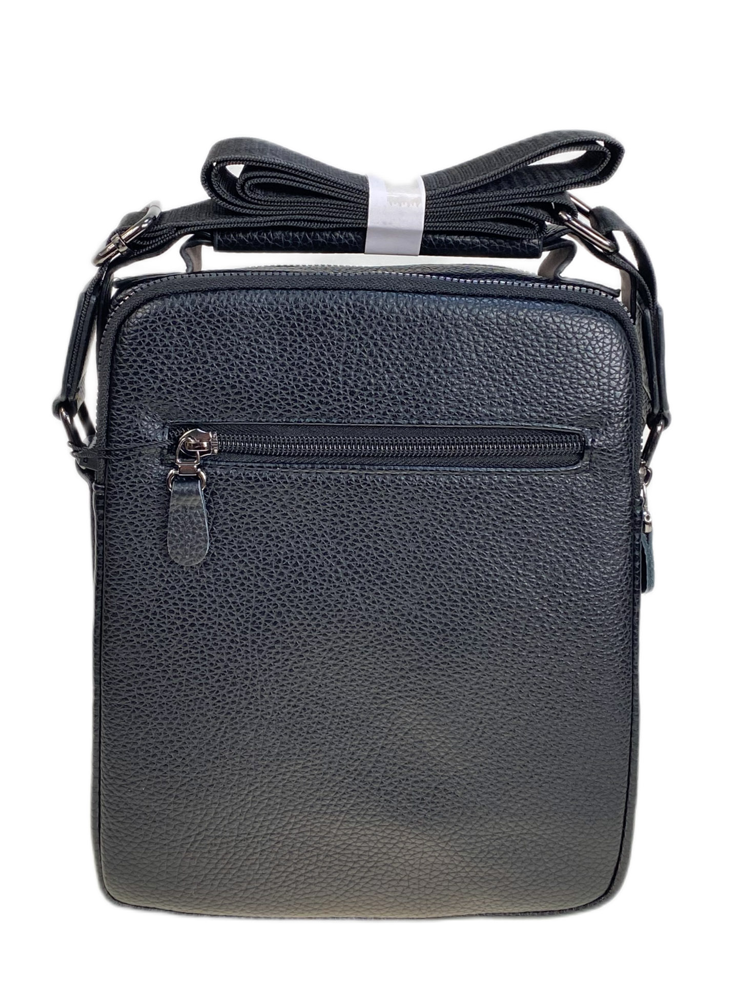 На фото 2 - Сумка мужская из искусственной кожи, цвет черный