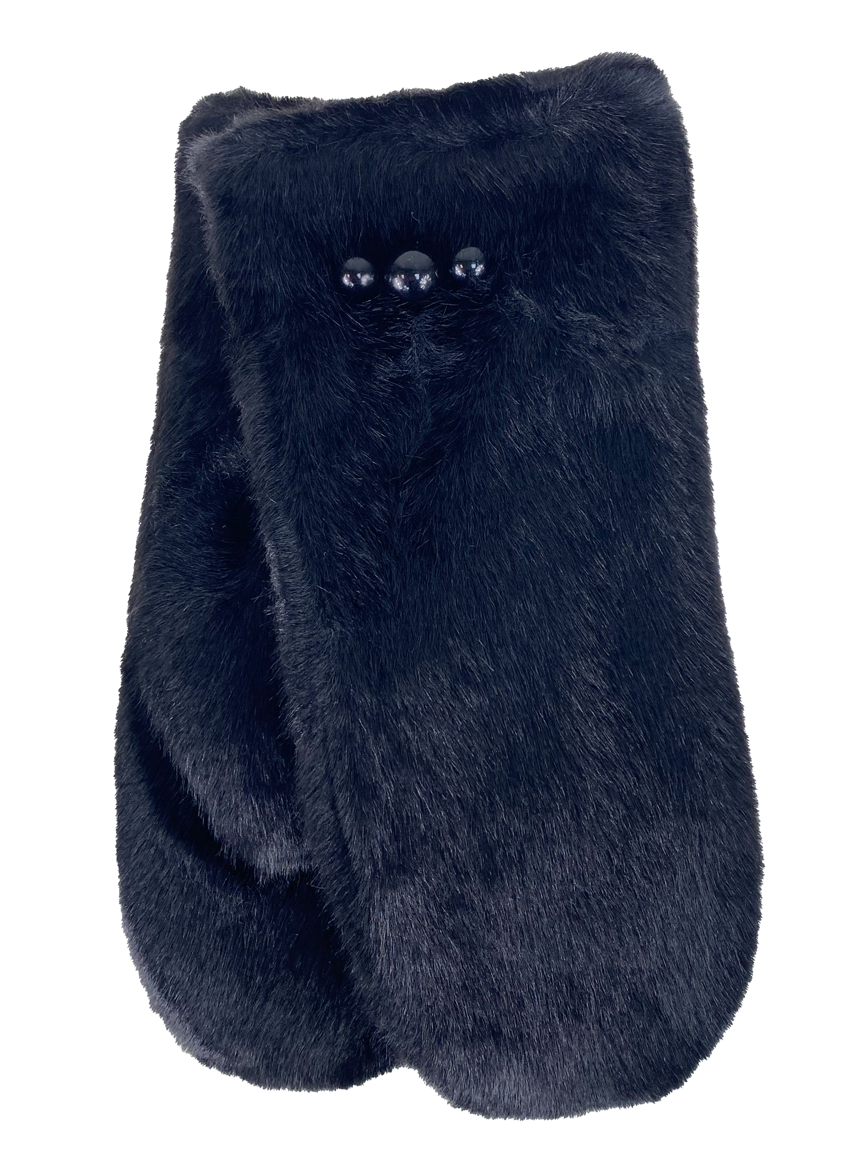 На фото 1 - Варежки зимние меховые цвет  черный