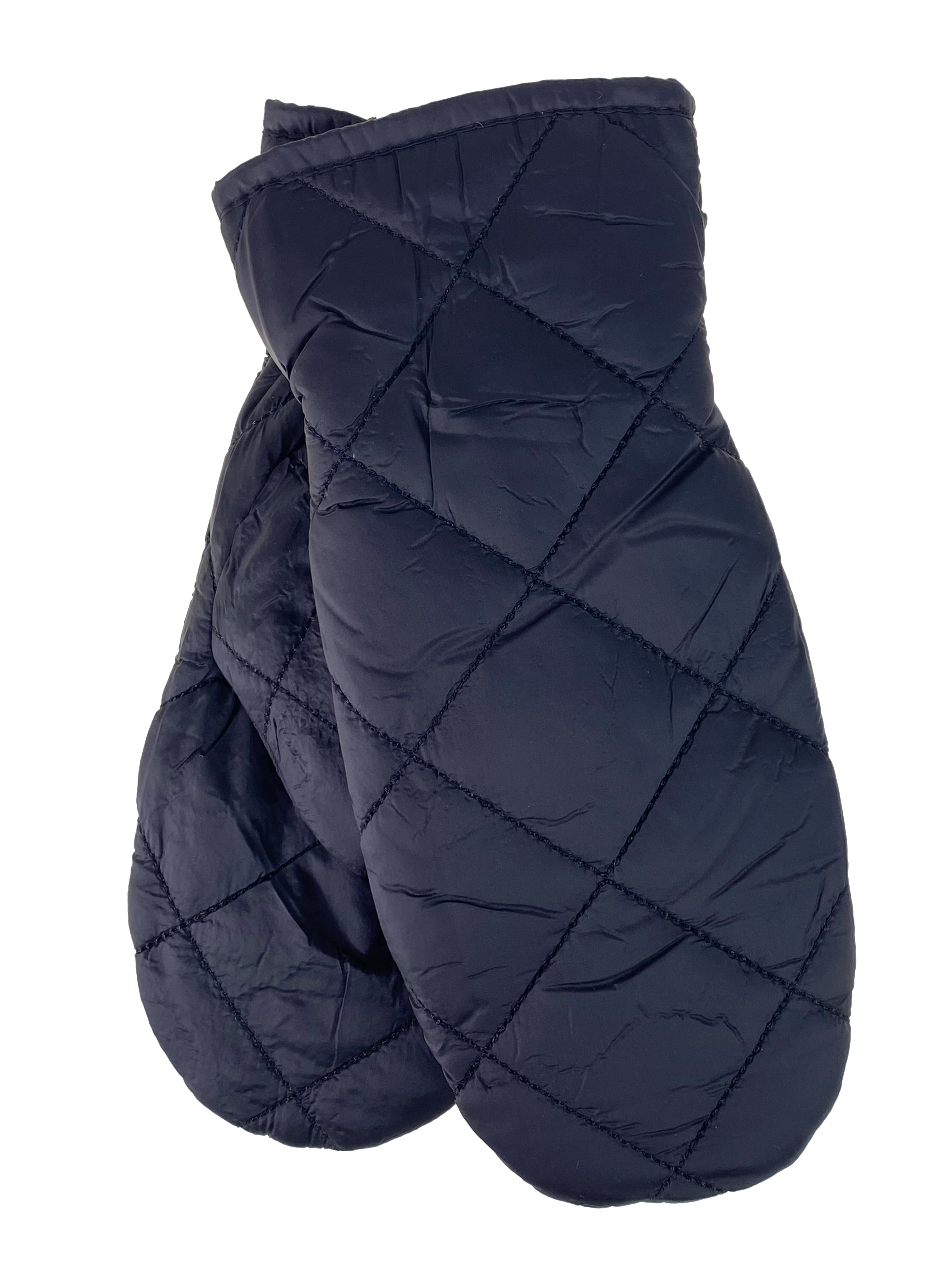 На фото 1 - Зимние женские варежки с подкладом из искусственного меха цвет черный