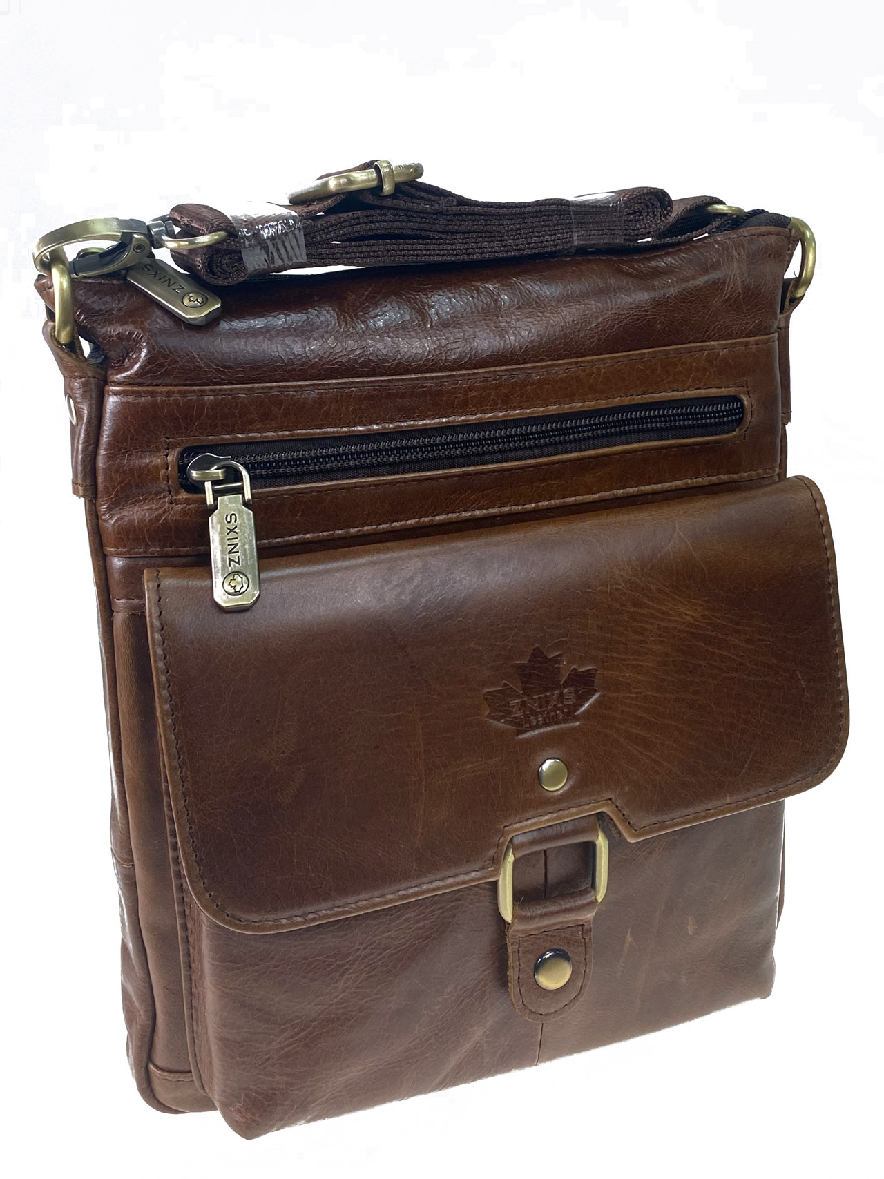 На фото 1 - Мужская сумка - планшет из натуральной кожи, цвет коричневый