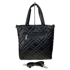 На фото 2 - Женская сумка из искусственной кожи, цвет черный