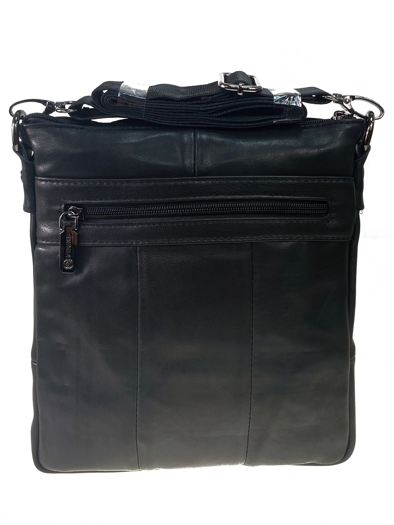 На фото 2 - Мужская сумка - планшет из натуральной кожи, цвет черный
