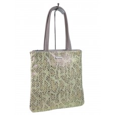 На фото 1 - Женская сумка шоппер из текстиля и искусственной кожи,  цвет мультицвет