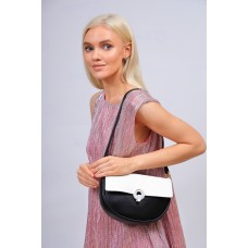 На фото 1 -  Женская сумка кросс-боди из искусственной кожи, цвет  черный с белым