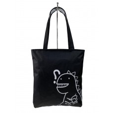 На фото 1 - Молодежная сумка шоппер  из текстиля, цвет черный