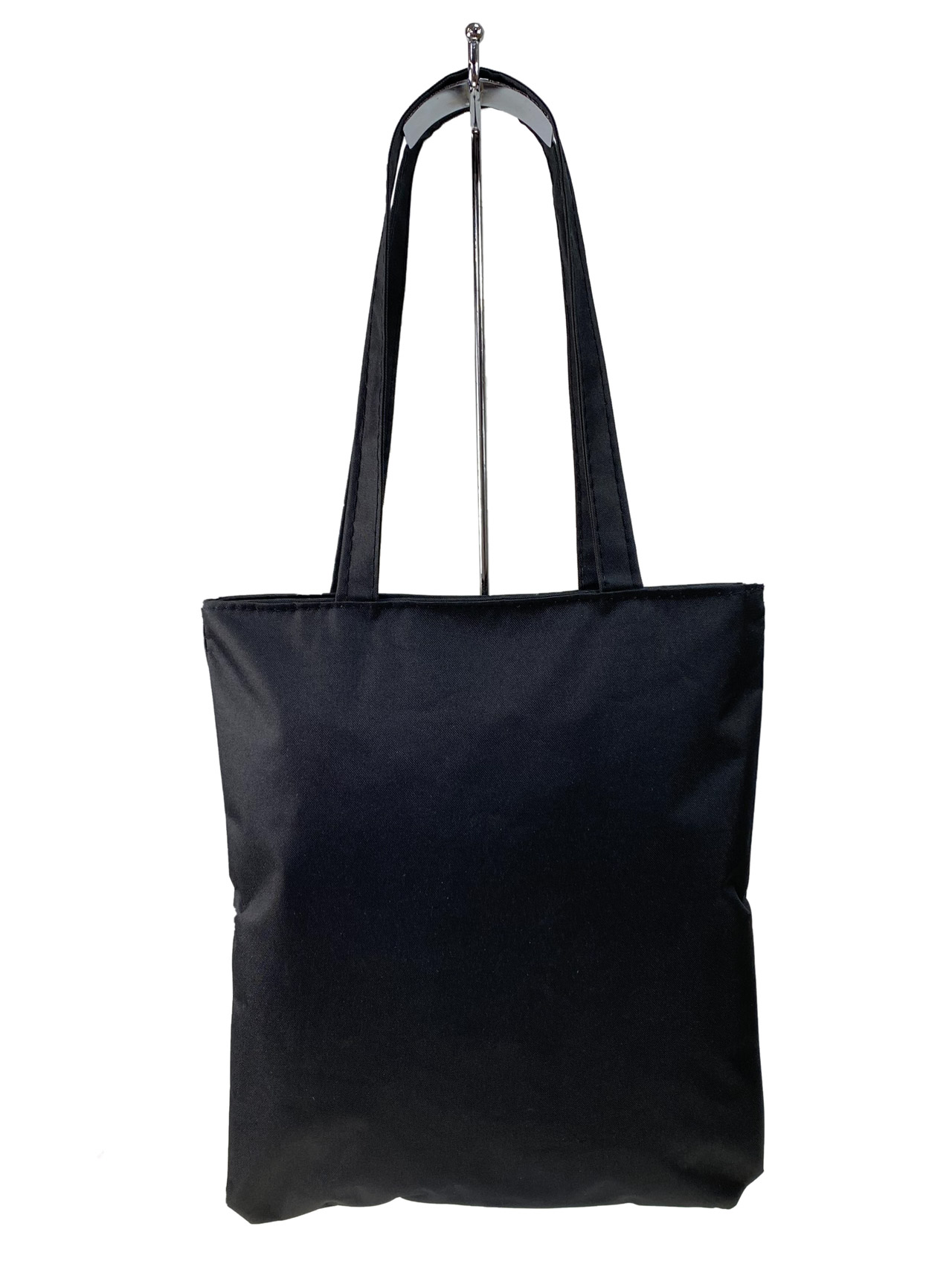 На фото 2 - Молодежная сумка шоппер  из текстиля, цвет черный