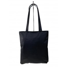 На фото 2 - Молодежная сумка шоппер  из текстиля, цвет черный