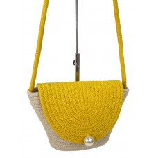 На фото 1 - Летняя плетеная сумка, цвет молочный-желтый
