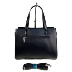 На фото 2 - Женская сумка из искусственной кожи и натуральной замши, цвет черный На фото 2 - Женская сумка из искусственной кожи и натуральной замши, цвет черный