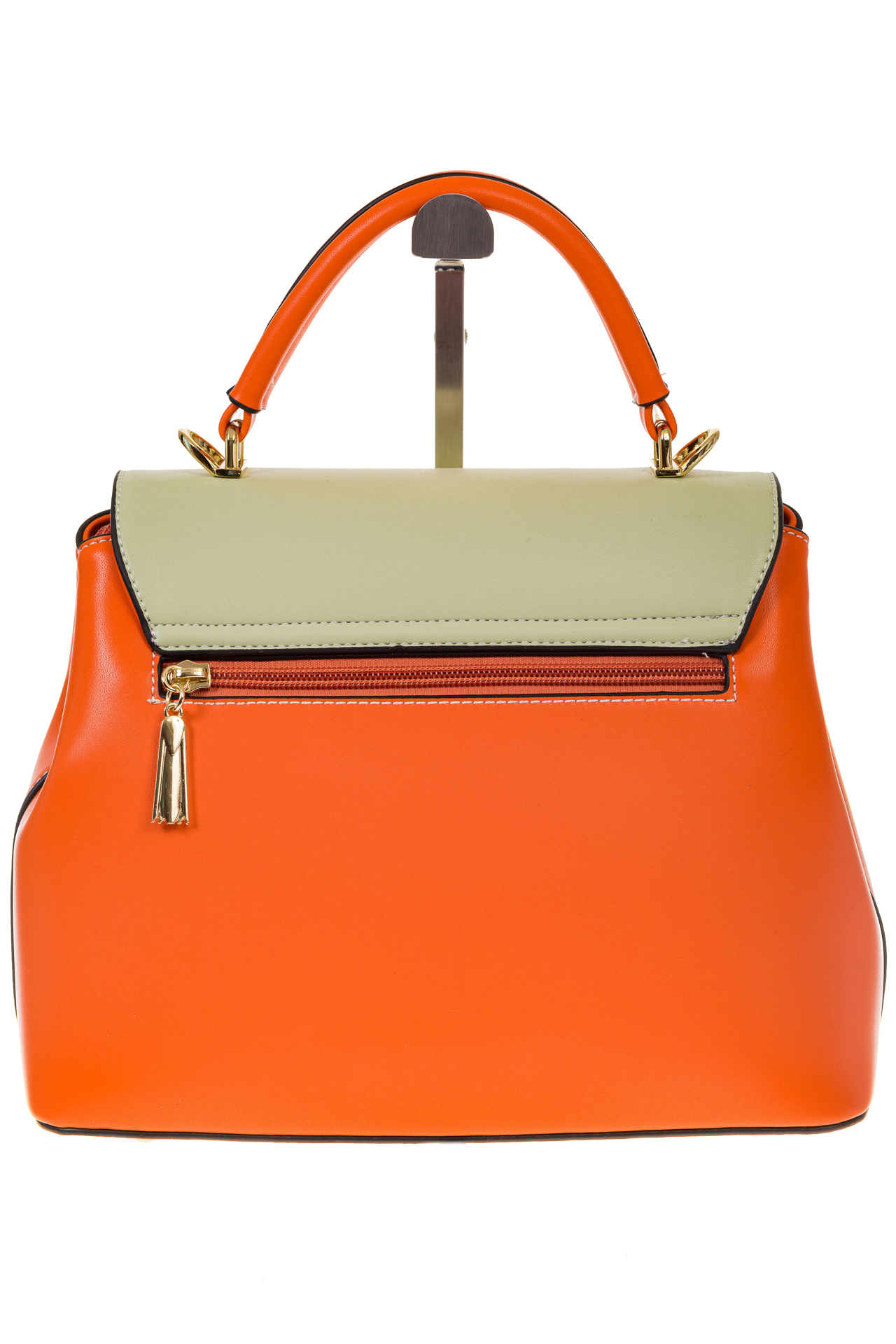 На фото 3 - Handbag из искусственной кожи оранжевого цвета 2342MJ5