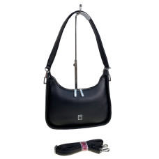 На фото 1 - Женская сумка из искусственной кожи, цвет черный На фото 1 - Женская сумка из искусственной кожи, цвет черный