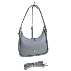 На фото 1 - Женская сумка из искусственной кожи, цвет светло серый На фото 1 - Женская сумка из искусственной кожи, цвет светло серый